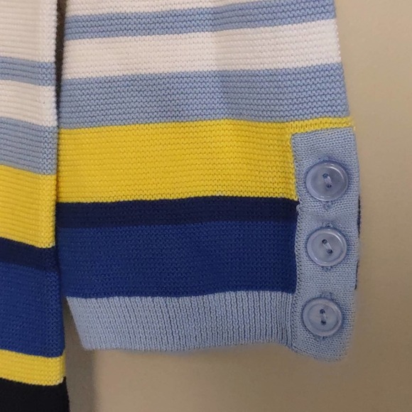 Talbots Pima Cotton 3/4 Button Sleeve Sweater Medium blue - Picture 3 of 10